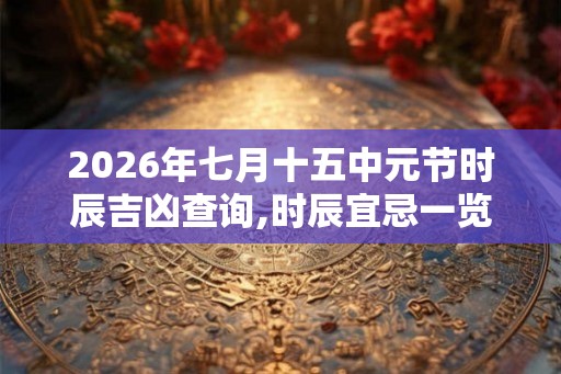 2026年七月十五中元节时辰吉凶查询,时辰宜忌一览表