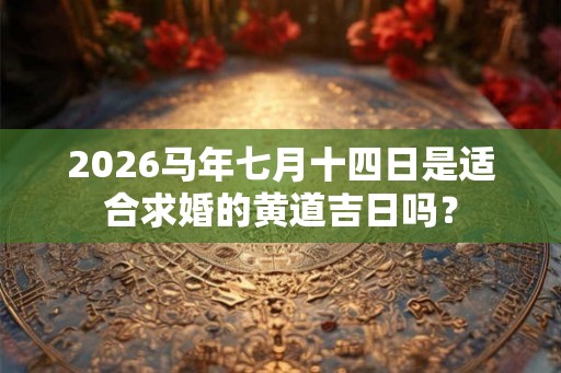 2026马年七月十四日是适合求婚的黄道吉日吗？
