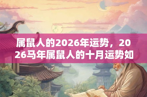 属鼠人的2026年运势，2026马年属鼠人的十月运势如何？