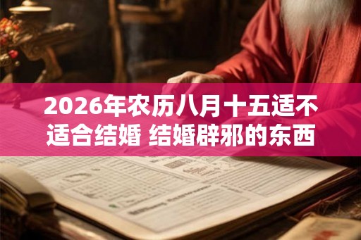 2026年农历八月十五适不适合结婚 结婚辟邪的东西有哪些
