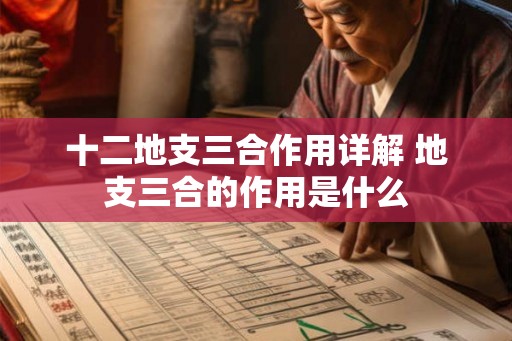 十二地支三合作用详解 地支三合的作用是什么