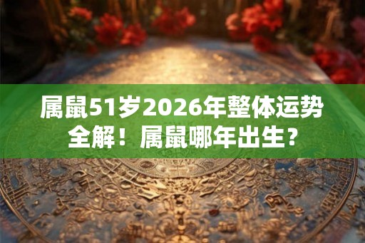 属鼠51岁2026年整体运势全解!属鼠哪年出生? 属鼠51岁2026年整体运势全解!属鼠哪年出生?