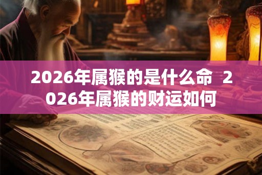 2026年属猴的是什么命  2026年属猴的财运如何