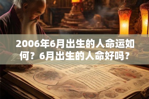 2006年6月出生的人命运如何？6月出生的人命好吗？