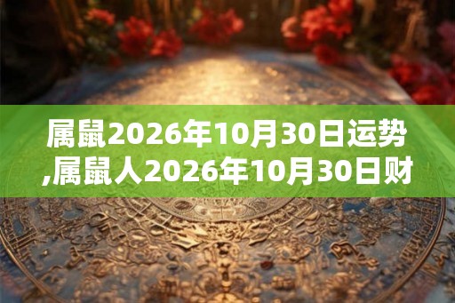 属鼠2026年10月30日运势,属鼠人2026年10月30日财运,生肖鼠2026年10月30日运势