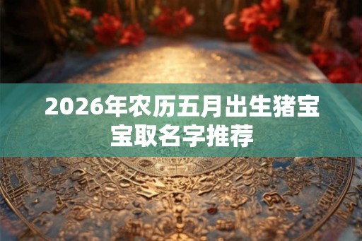 2026年农历五月出生猪宝宝取名字推荐