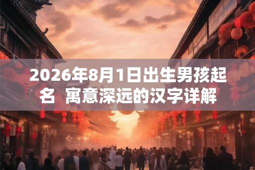 2026年8月1日出生男孩起名  寓意深远的汉字详解