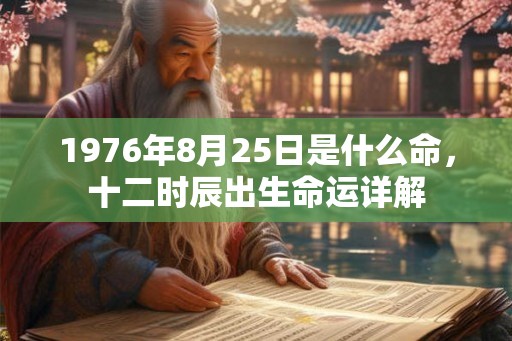 1976年8月25日是什么命，十二时辰出生命运详解
