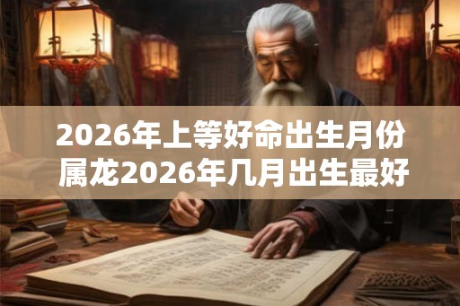 2026年上等好命出生月份 属龙2026年几月出生最好命
