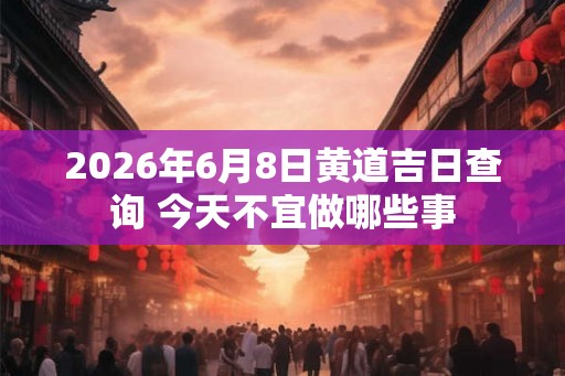 2026年6月8日黄道吉日查询 今天不宜做哪些事 2026年6月8日黄道吉日查询 今天不宜做哪些事