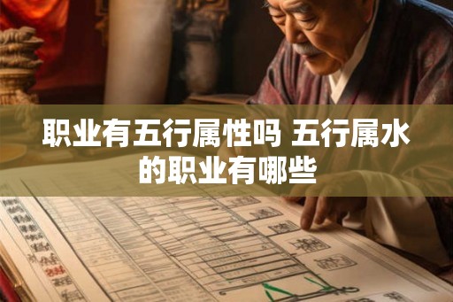 职业有五行属性吗 五行属水的职业有哪些