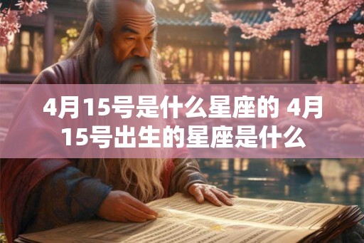 4月15号是什么星座的 4月15号出生的星座是什么
