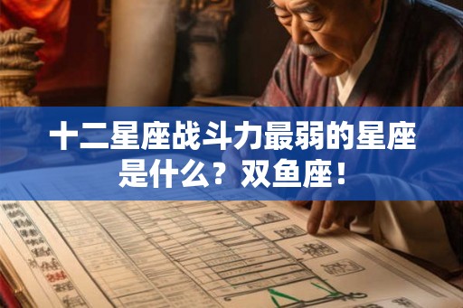 十二星座战斗力最弱的星座是什么？双鱼座！