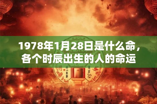 1978年1月28日是什么命，各个时辰出生的人的命运