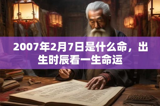 2007年2月7日是什么命，出生时辰看一生命运