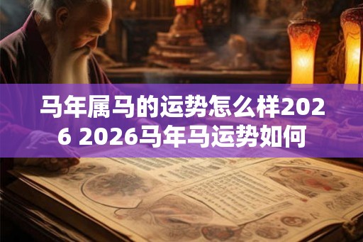 马年属马的运势怎么样2026 2026马年马运势如何