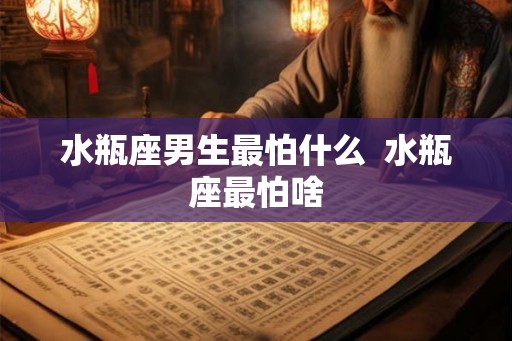水瓶座男生最怕什么  水瓶座最怕啥