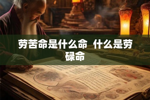 劳苦命是什么命  什么是劳碌命