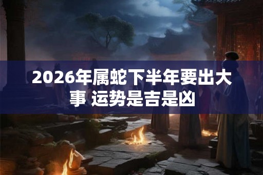 2026年属蛇下半年要出大事 运势是吉是凶