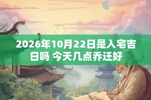 2026年10月22日是入宅吉日吗 今天几点乔迁好