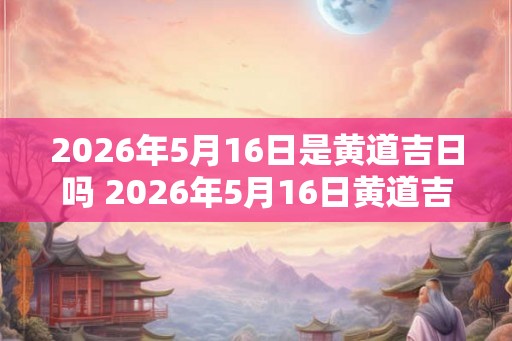 2026年5月16日是黄道吉日吗 2026年5月16日黄道吉日吗