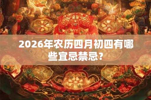 2026年农历四月初四有哪些宜忌禁忌？