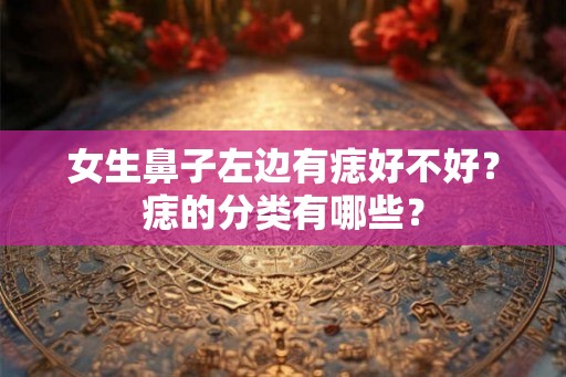 女生鼻子左边有痣好不好？痣的分类有哪些？