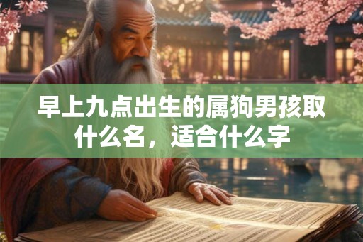 早上九点出生的属狗男孩取什么名，适合什么字