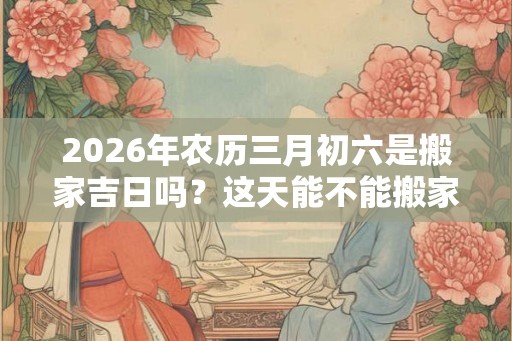 2026年农历三月初六是搬家吉日吗？这天能不能搬家？