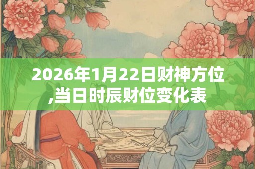 2026年1月22日财神方位,当日时辰财位变化表