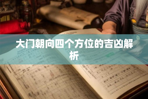 大门朝向四个方位的吉凶解析