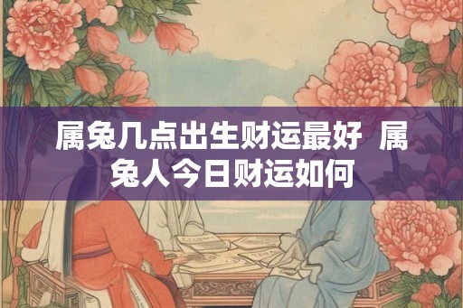 属兔几点出生财运最好  属兔人今日财运如何