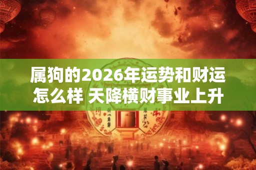 属狗的2026年运势和财运怎么样 天降横财事业上升