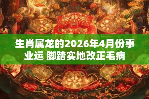 生肖属龙的2026年4月份事业运 脚踏实地改正毛病