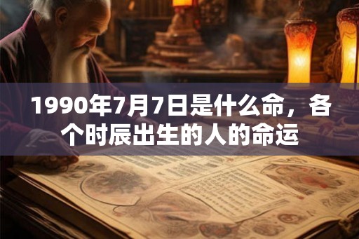 1990年7月7日是什么命，各个时辰出生的人的命运