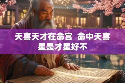 天喜天才在命宫 命中天喜星是才星好不 天喜天才在命宫 命中天喜星是才星好不