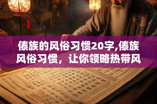 傣族的风俗习惯20字,傣族风俗习惯，让你领略热带风情