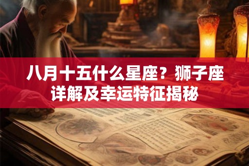八月十五什么星座？狮子座详解及幸运特征揭秘