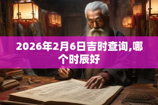 2026年2月6日吉时查询,哪个时辰好
