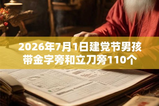 2026年7月1日建党节男孩带金字旁和立刀旁110个