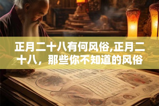 正月二十八有何风俗,正月二十八，那些你不知道的风俗习惯