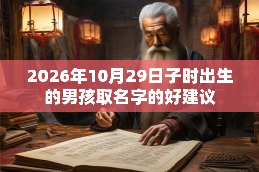 2026年10月29日子时出生的男孩取名字的好建议