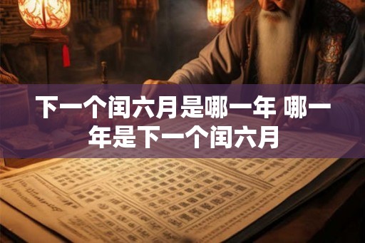 下一个闰六月是哪一年 哪一年是下一个闰六月