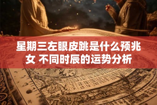 星期三左眼皮跳是什么预兆女 不同时辰的运势分析 星期三左眼皮跳是什么预兆女 不同时辰的运势分析