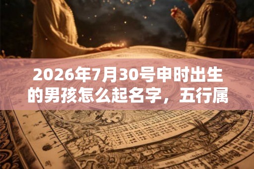 2026年7月30号申时出生的男孩怎么起名字，五行属什么