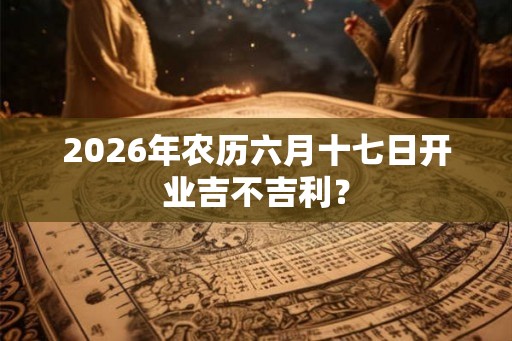 2026年农历六月十七日开业吉不吉利？