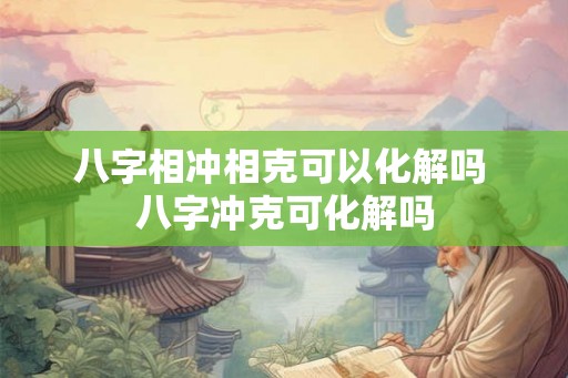 八字相冲相克可以化解吗 八字冲克可化解吗 八字相冲相克可以化解吗 八字冲克可化解吗