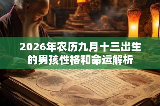 2026年农历九月十三出生的男孩性格和命运解析