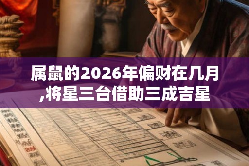 属鼠的2026年偏财在几月,将星三台借助三成吉星
