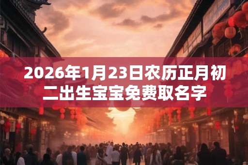 2026年1月23日农历正月初二出生宝宝免费取名字